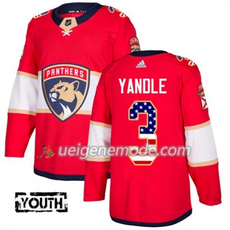 Kinder Eishockey Florida Panthers Trikot Keith Yandle 3 Adidas 2017-2018 Rot USA Flag Fashion Authentic